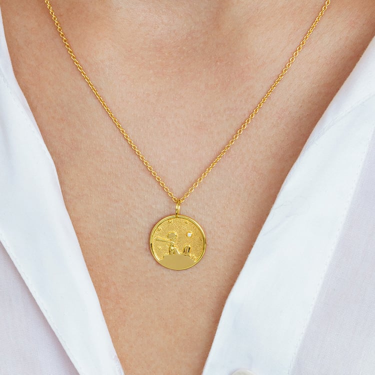 Přívěsek s atypickým povrchem a diamantem Malý princ 162654