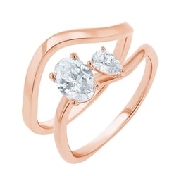 Romantický zásnubní set atypických prstýnků s lab-grown diamanty Leila