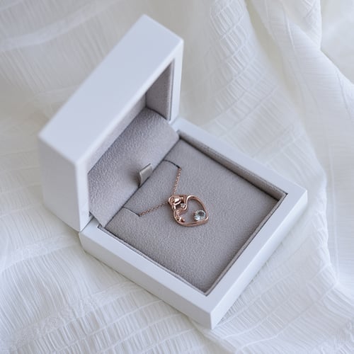 Přívěsek matka a dítě s akvamarínem a diamantem Ella
