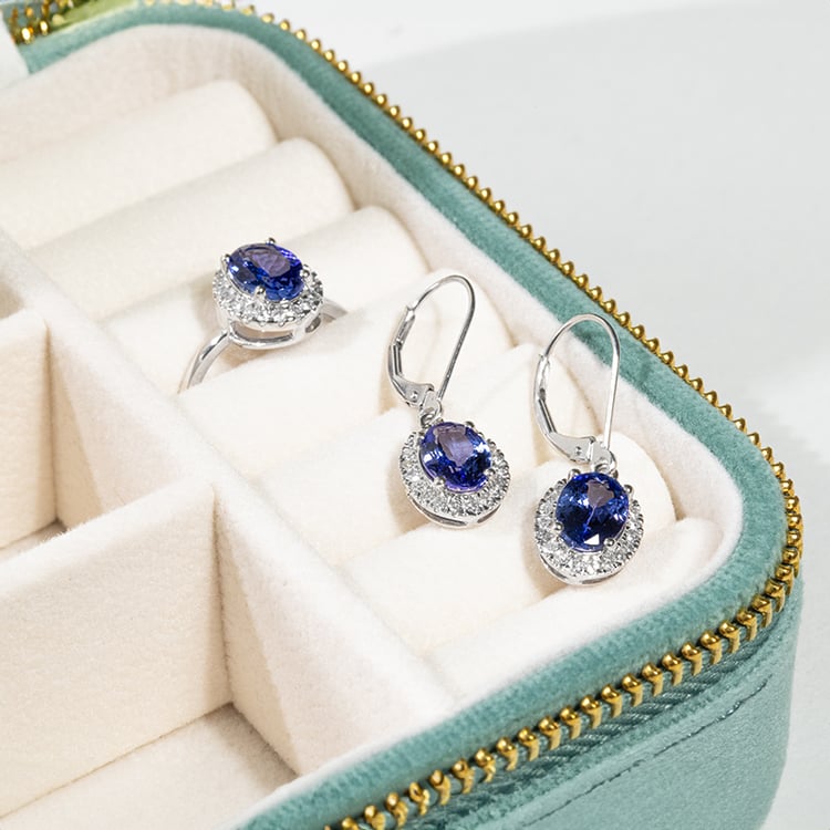 Tanzanitový prsten s diamanty Daffne 146251