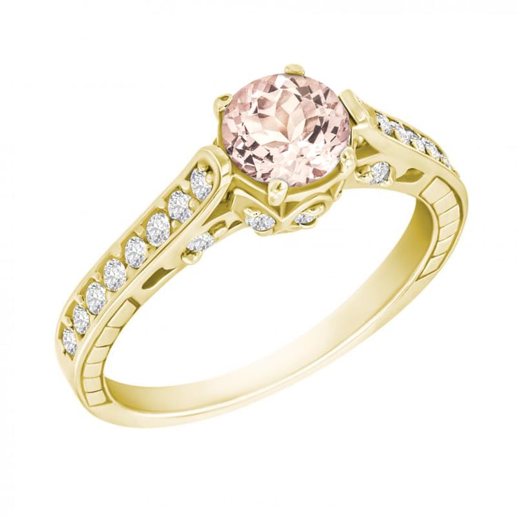 Zásnubní prsten s morganitem a diamanty Volans 140774