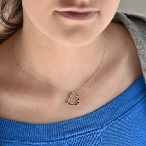 Zlatý přívěsek s černými a bílým diamantem Tanish