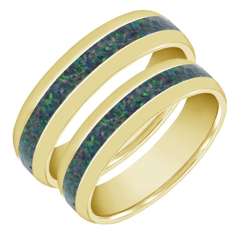 Snubní prsteny s černou opálovou výplní 63199