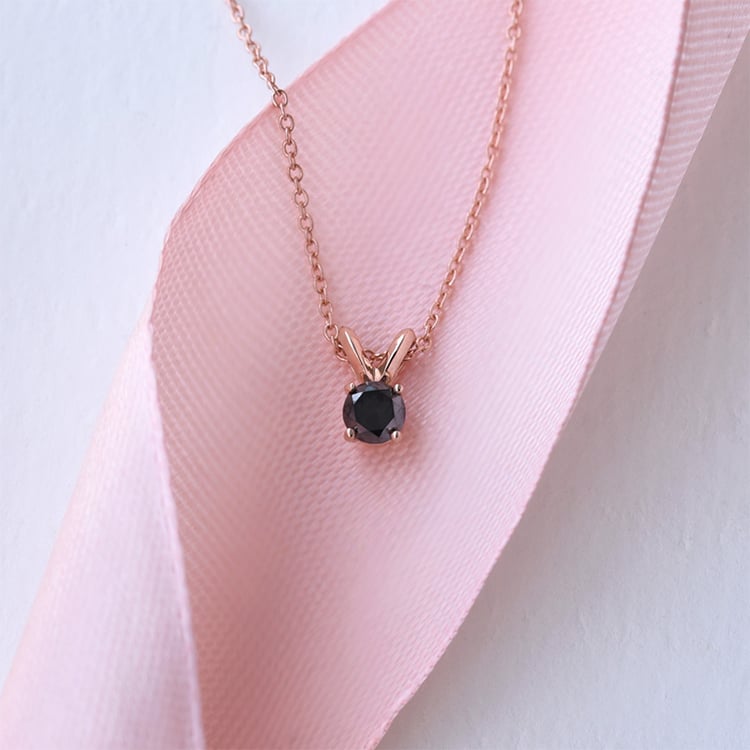 Zlatý náhrdelník s černým diamantem 76089