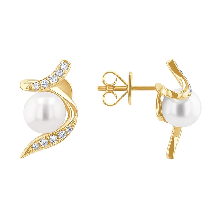 Náušnice s perlou a diamanty Durga 137387