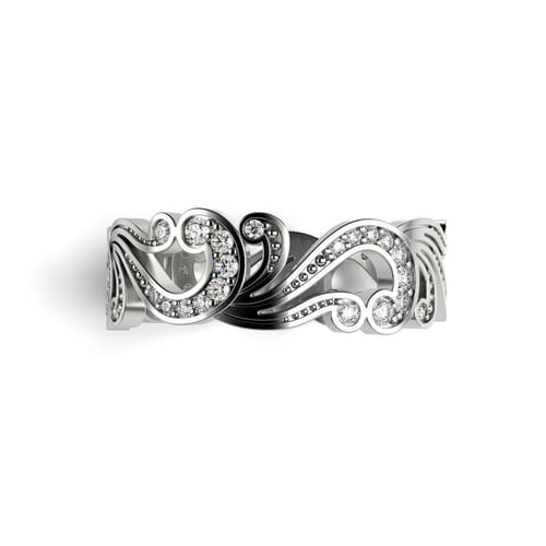 Prsten s vintage liniemi a lab-grown diamanty Christine