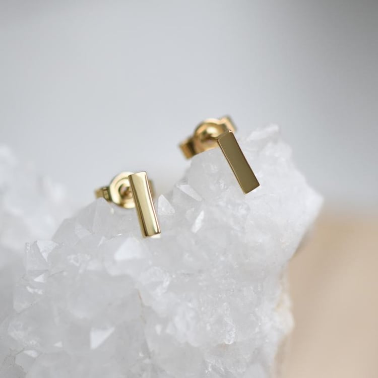 Minimalistické náušnice ze žlutého zlata 49811