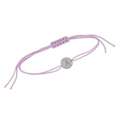 Stříbrný provázkový náramek s diamantem a gravírem písmene Frey