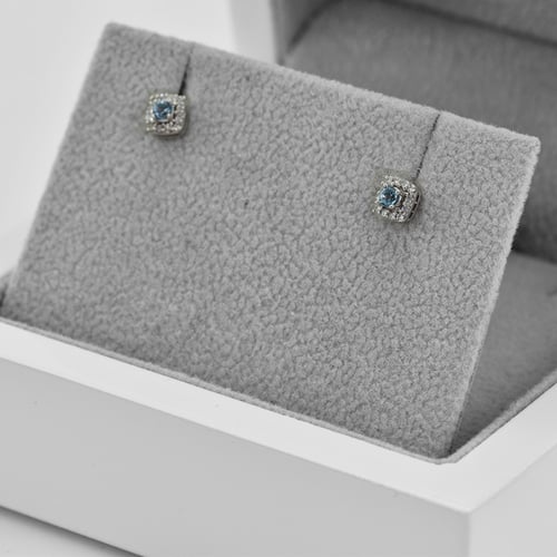 Akvamarínová zlatá sada šperků s diamanty Brisa