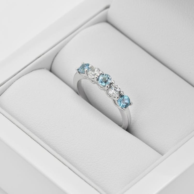 Stříbrný eternity prsten s topazy 31853