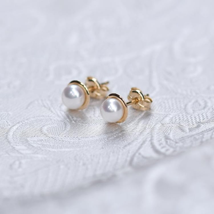 Perlové zlaté náušnice 51527