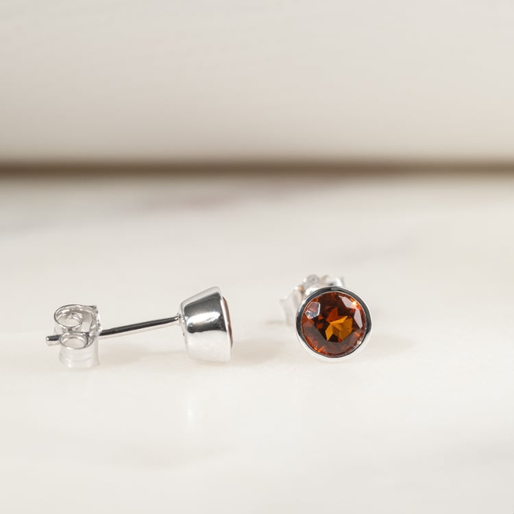 Stříbrné bezel náušnice s citríny Wetty 135755