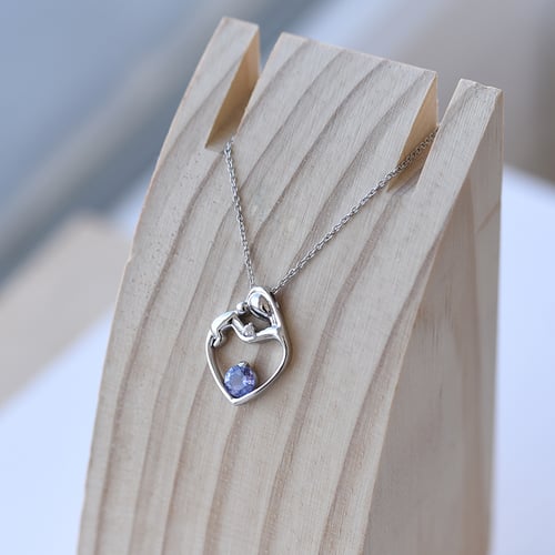 Přívěsek matka a dítě s tanzanitem a diamantem Ella