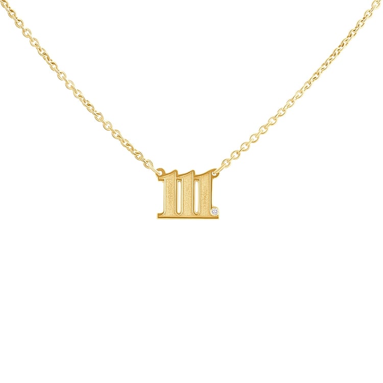 Stříbrný náhrdelník s diamantem Andělská čísla