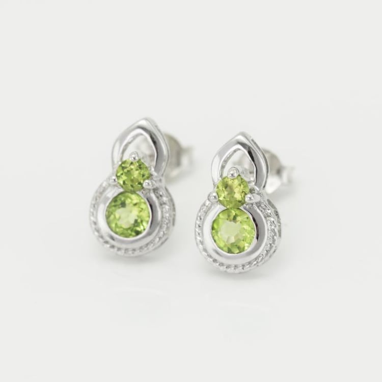 Olivínové stříbrné náušnice 15903