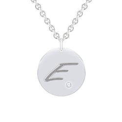 Stříbrný přívěsek s diamantem a gravírem písmene Sager