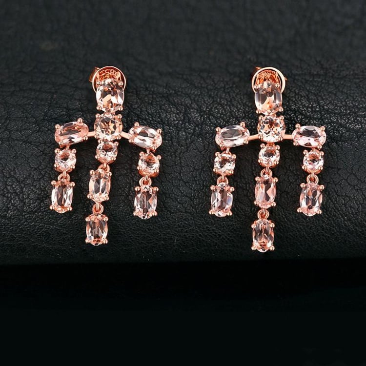 Zlaté náušnice s morganity 16947