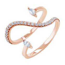 Atypický prsten s moissanity Lina