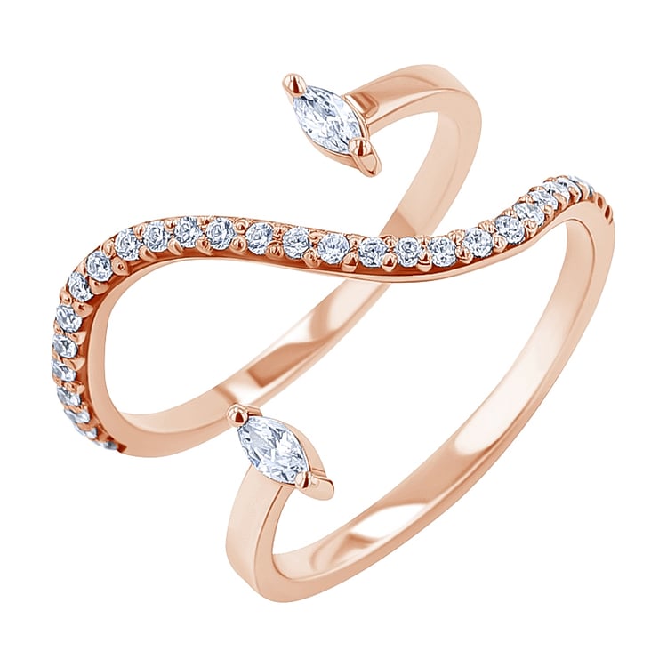 Atypický prsten s moissanity Lina 137122