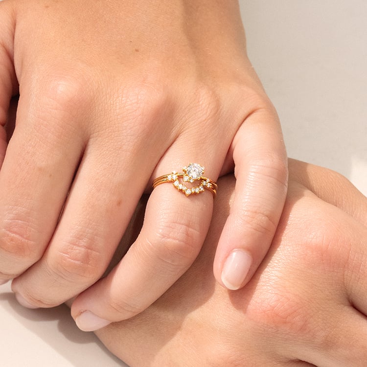 Vykrojený prsten s round lab-grown diamanty Callum 142491