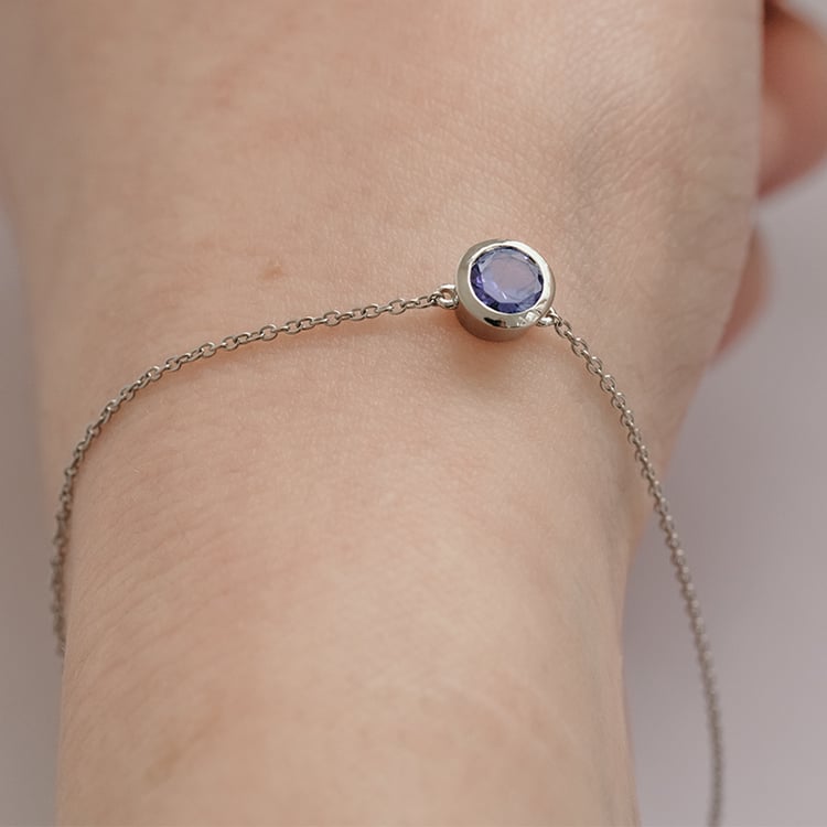 Stříbrný náramek s tanzanitem Arleth 120522