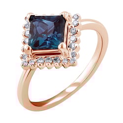 Prsten s alexandritem a lab-grown diamanty Guerra