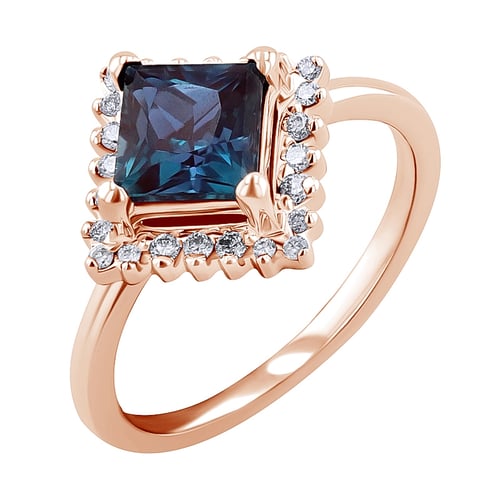 Prsten s alexandritem a lab-grown diamanty Guerra