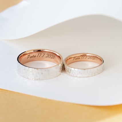 Snubní prsteny z vícebarevného zlata Pate