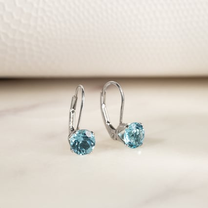 Stříbrné visací náušnice s topazy Hauko