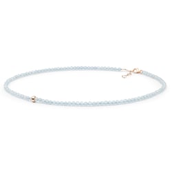 Stříbrný náhrdelník s akvamarínovými korálky Alix