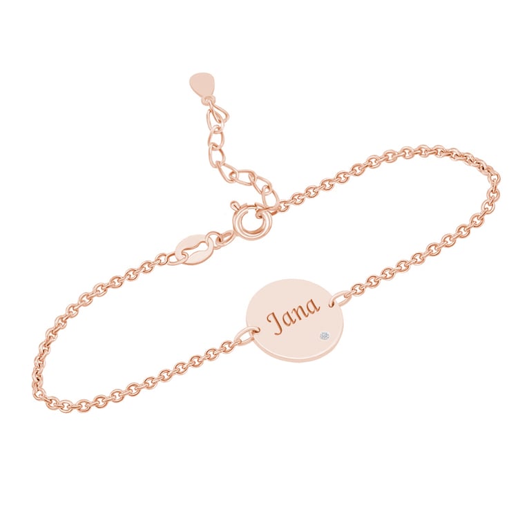 Stříbrný náramek s diamantem a s gravírem dle vaší volby Shalek 142206