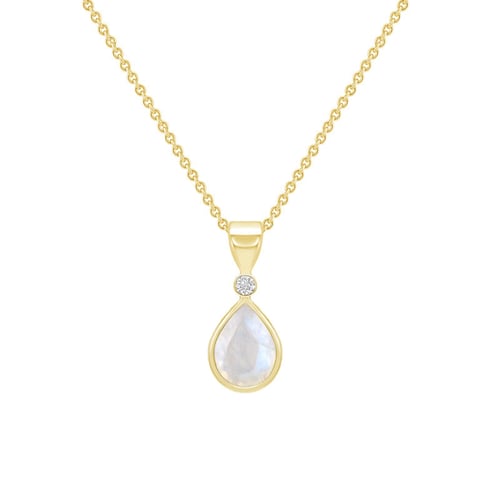 Zlatý přívěsek s měsíčním kamenem a diamantem Moontly