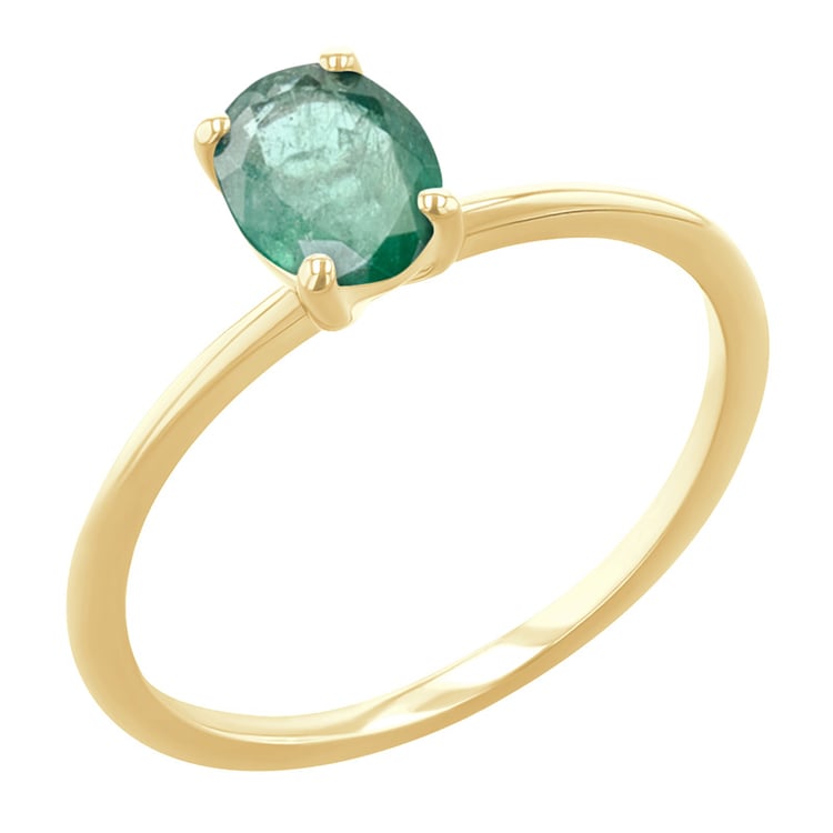 Elegantní zásnubní prsten s oval smaragdem Frost 151190