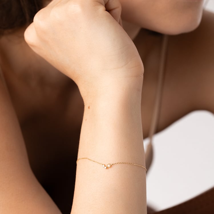 Zlatý náramek s opálem a safíry Petia 126824