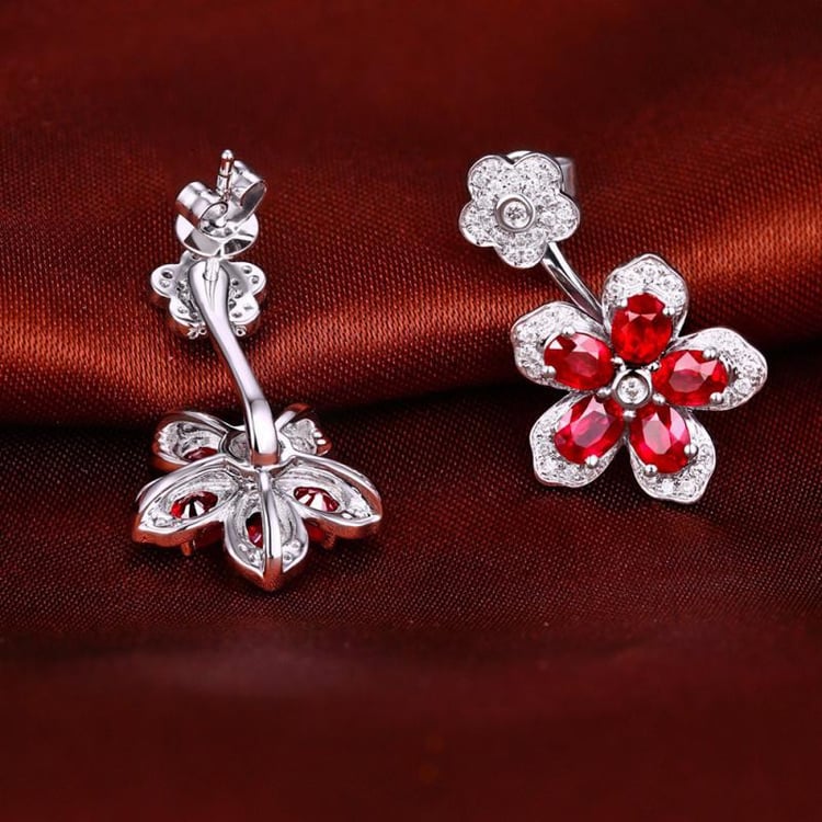 Náušnice s diamanty a rubíny 16289