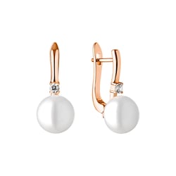 Pozlacené náušnice s bílými perlami Sarai