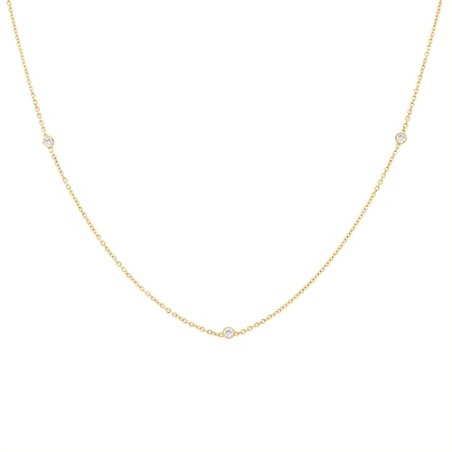 Jemný zlatý náhrdelník se třemi diamanty Pekko