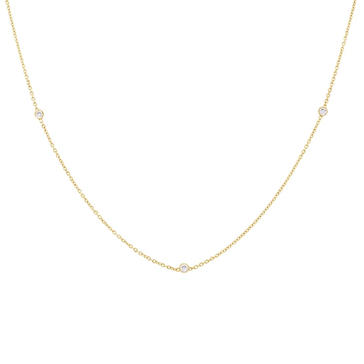 Zlatý náhrdelník se třemi diamanty 78665