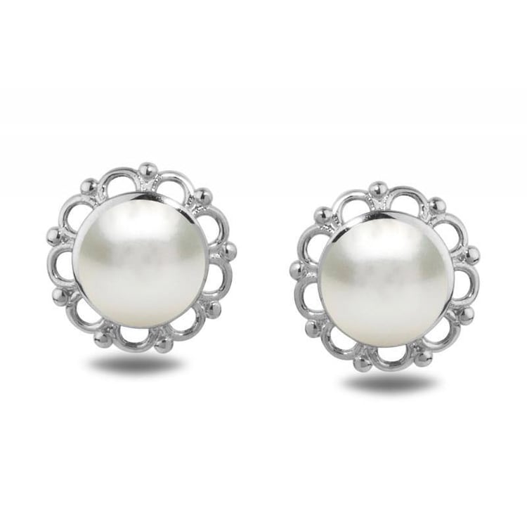 Náušnice s perlou Rajam 25071