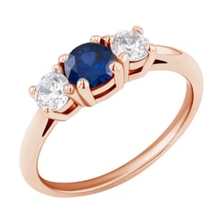 Zásnubní prsten se safírem a diamanty Clark