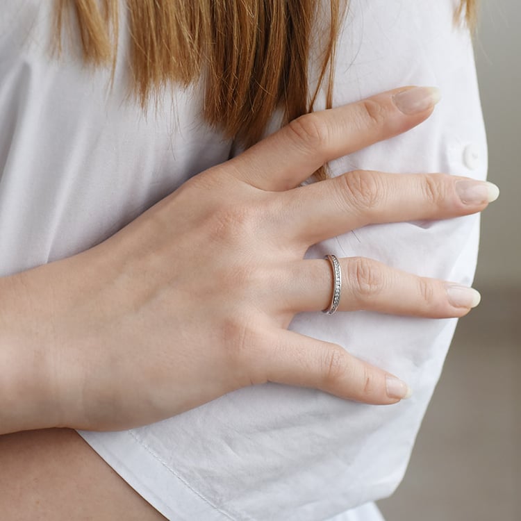 Eternity prsten plný diamantů z bílého zlata 92556