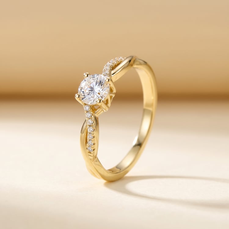 Zásnubní prsten s výběrem písmene a diamanty Aliye 166811