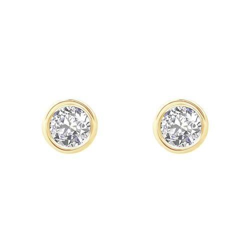 Náušnice s bezel osazenými diamanty Jacie