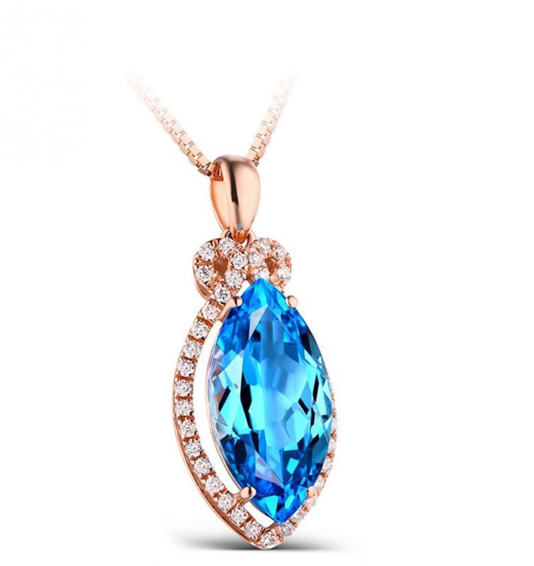 Zlatý náhrdelník s topazem Ambel 10031