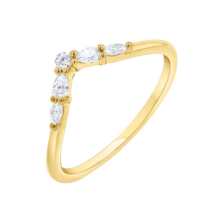 Vykrojený prsten s round, pear a marquise diamanty Craig