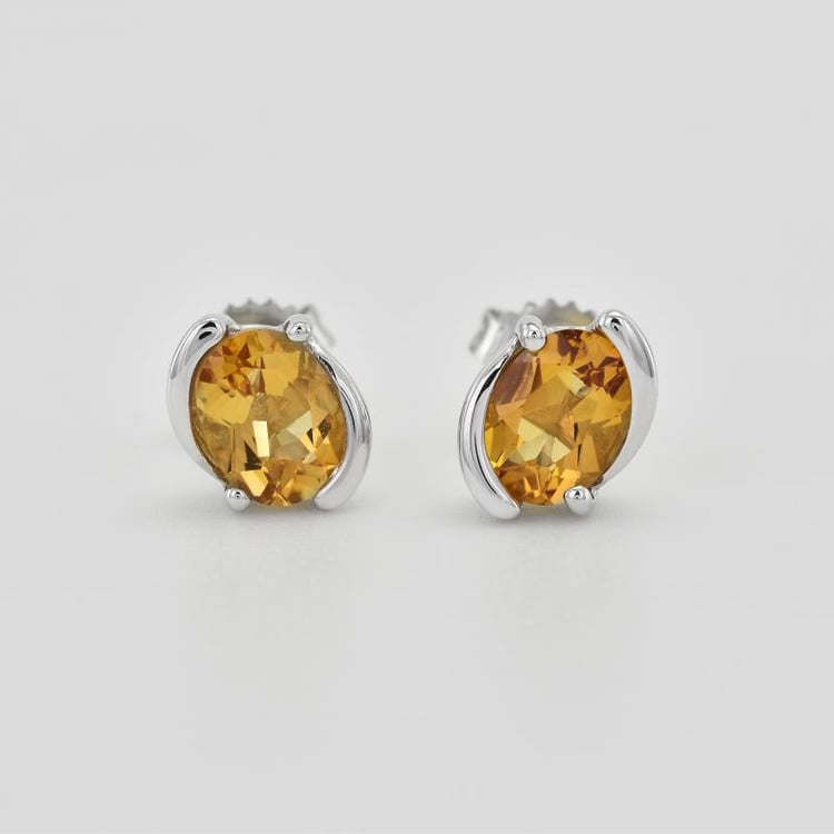 Citrínové náušnice ze stříbra 30704