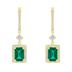 Smaragdové náušnice s lab-grown diamanty Amata