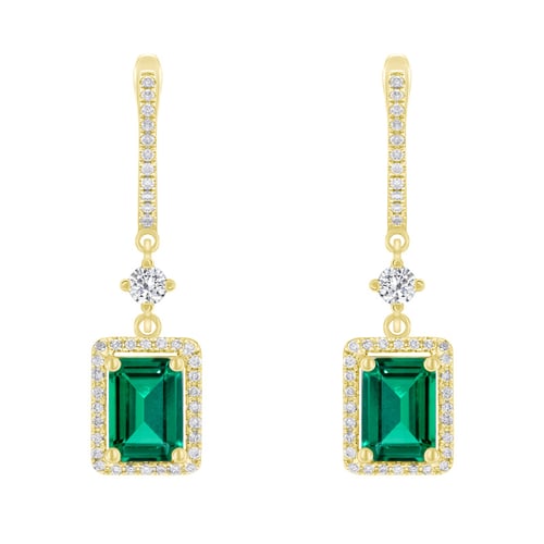 Smaragdové náušnice s lab-grown diamanty Amata
