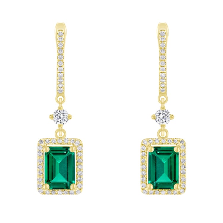 Smaragdové náušnice s lab-grown diamanty Amata 132877