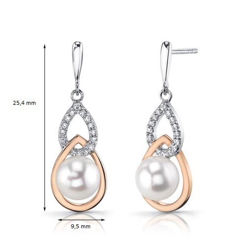 Stříbrné náušnice s perlami 8983
